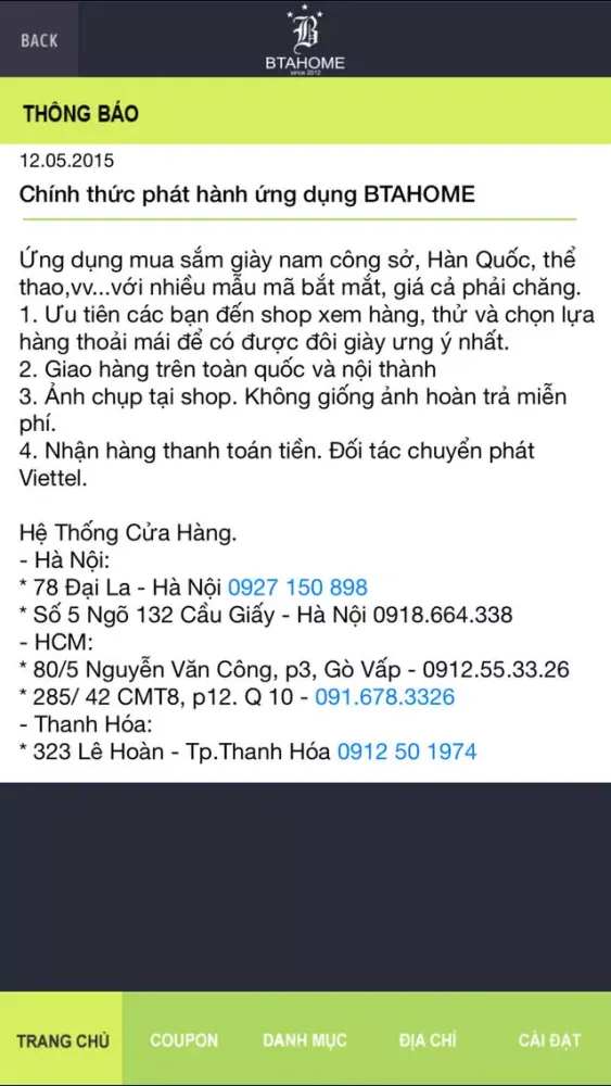 Screenshot di Cửa hàng giày BTAHOME