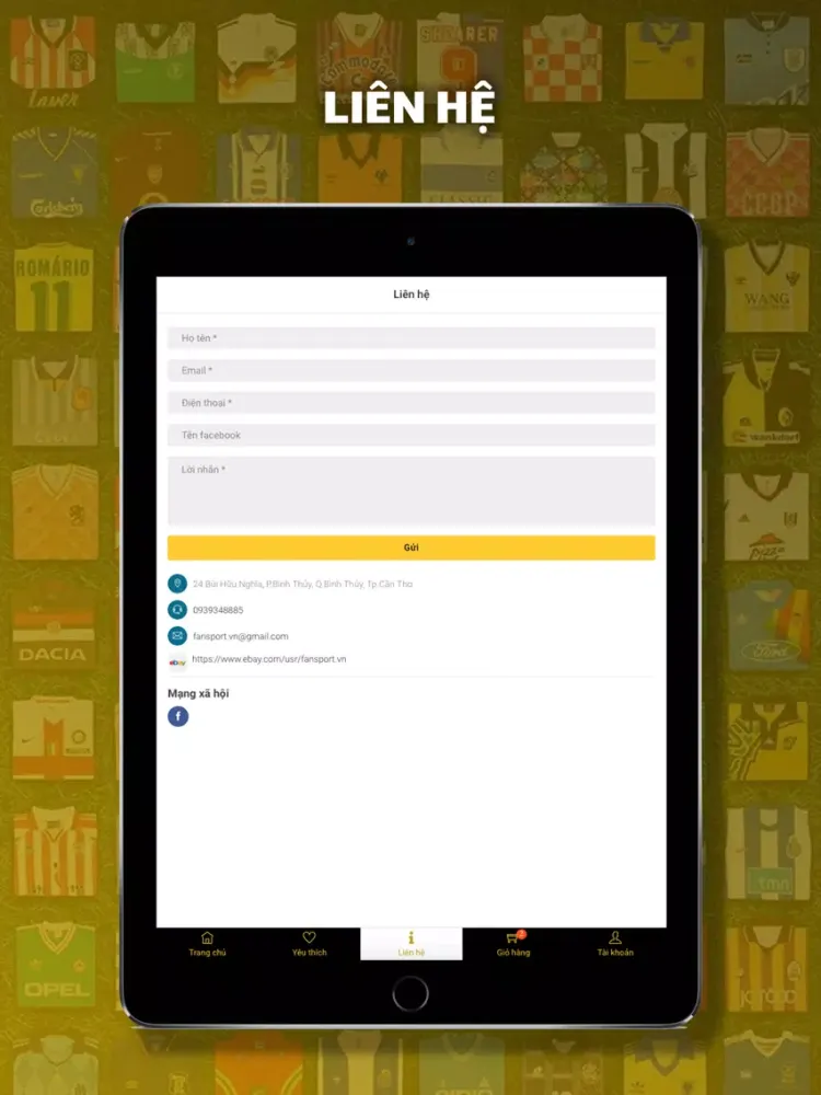 Ảnh chụp màn hình của Fan Sport Shop iPad 