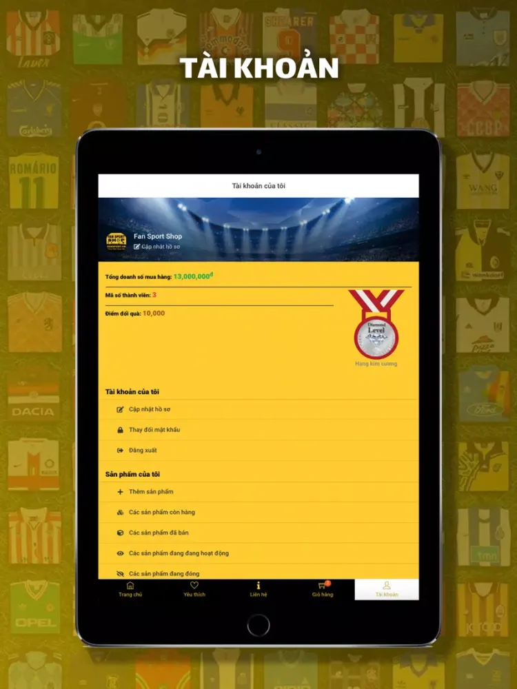 Ảnh chụp màn hình của Fan Sport Shop iPad 