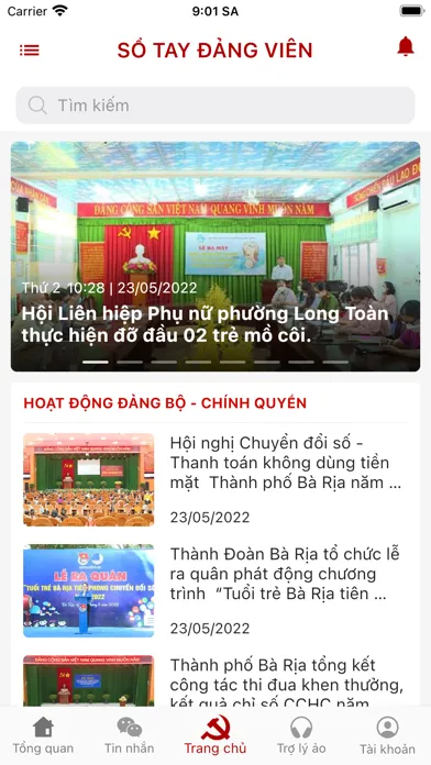 Screenshot di Sổ tay Đảng viên Vũng Tàu