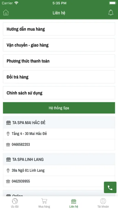 Tangkapan skrin TA Spa