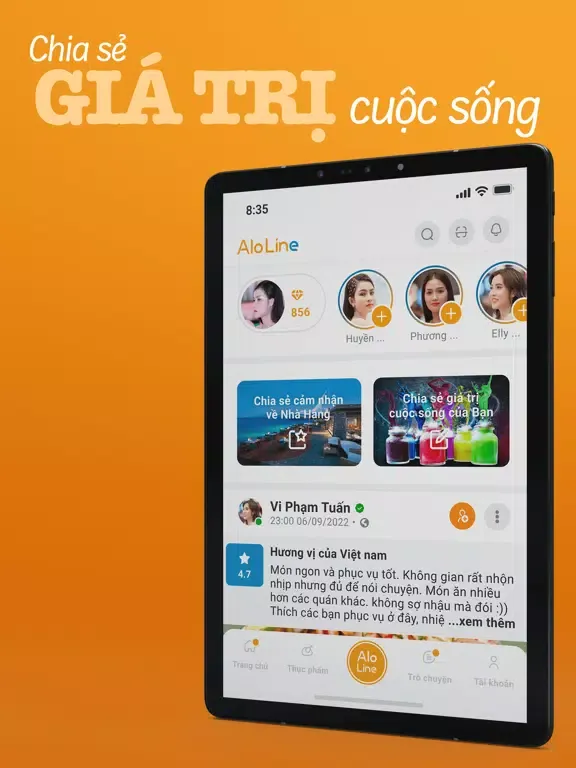 Captures d'écran de ALOLINE - MXH Dành cho Ẩm Thực iPad 