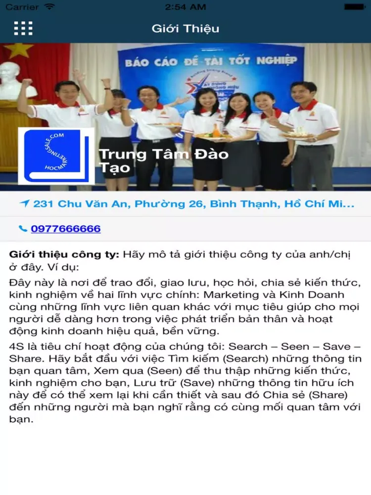 Captures d'écran de Trung Tam Dao Tao iPad 
