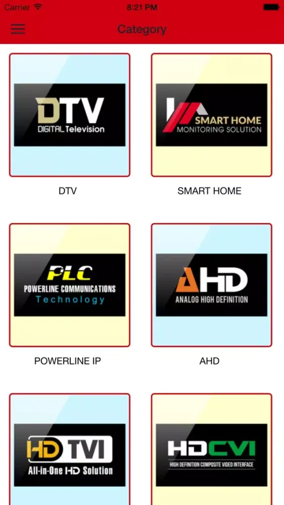 Tangkapan skrin Vantech Catalogue