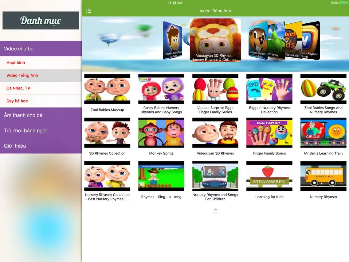 Video của bé, truyen co tich,tieng anh, hoat hinh iPad  Screenshots