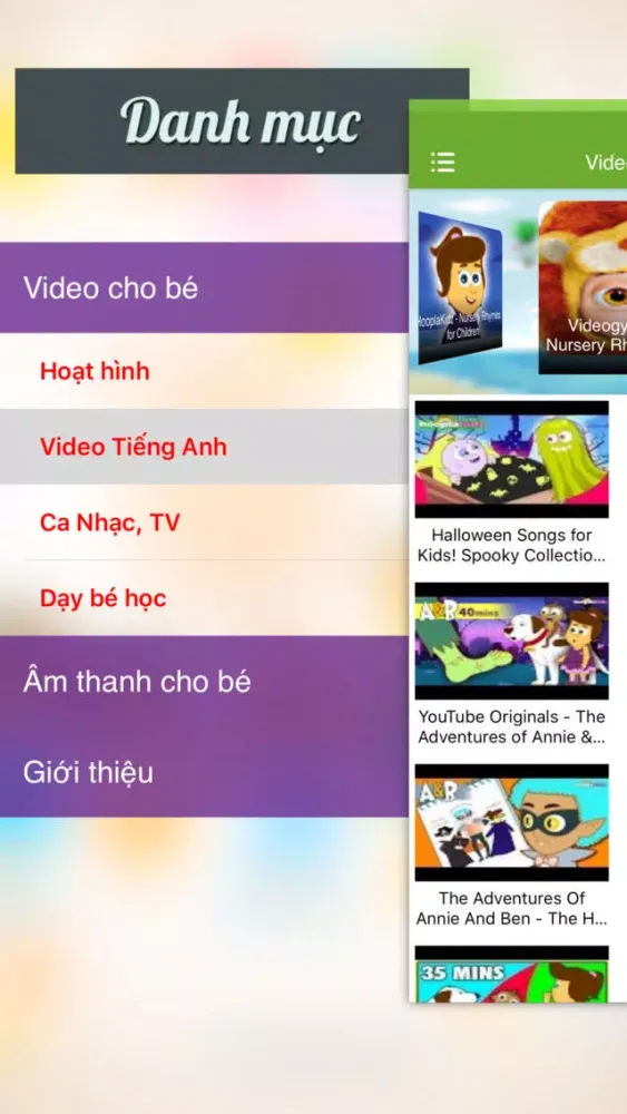Video của bé, truyen co tich,tieng anh, hoat hinh Screenshots