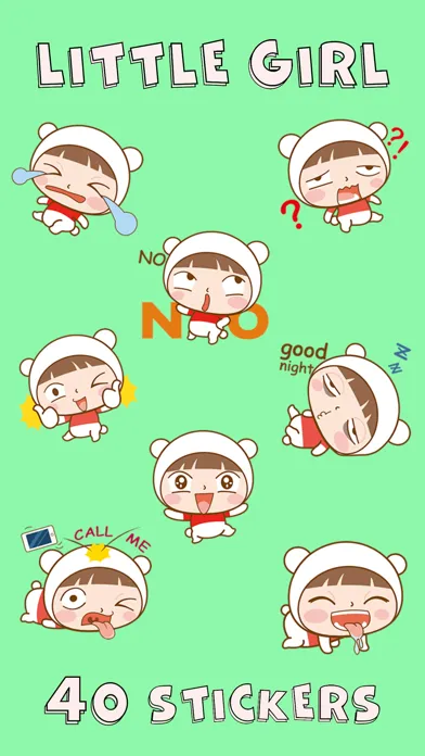 Captures d'écran de Little Cute Girl Sticker