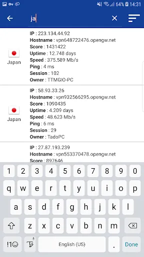 Screenshot di VPN Gate Connector Pro