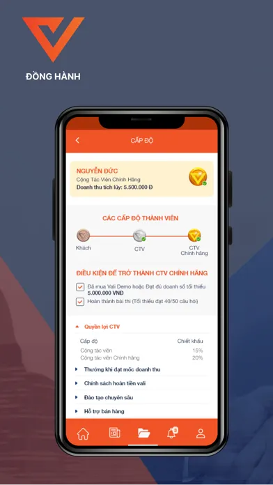Capturas de tela do Đồng Hành - Vconnex Partner