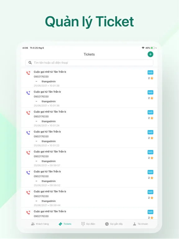 Fastcall - Tổng đài 4.0 iPad  Screenshots