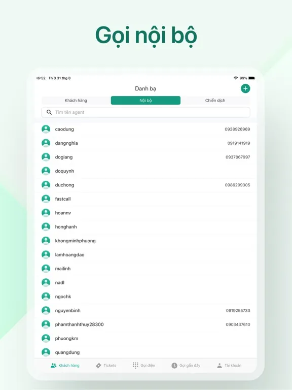 Fastcall - Tổng đài 4.0 iPad  Screenshots