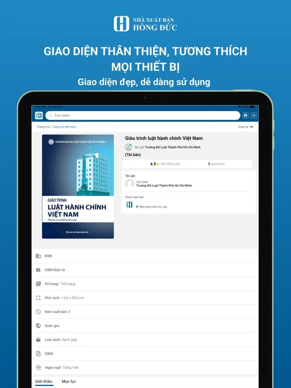 Zrzuty ekranu NXB Hồng Đức iPad 
