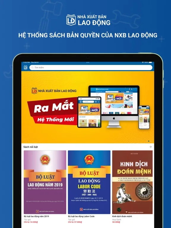 Ảnh chụp màn hình của NXB Lao Động iPad 