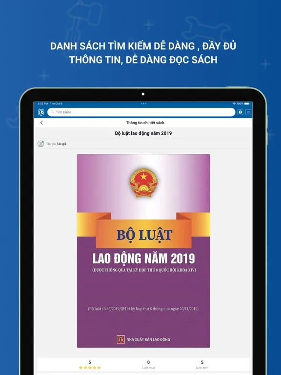 Ảnh chụp màn hình của NXB Lao Động iPad 