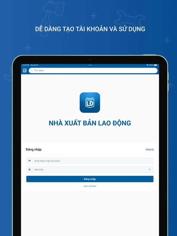 Ảnh chụp màn hình của NXB Lao Động iPad 