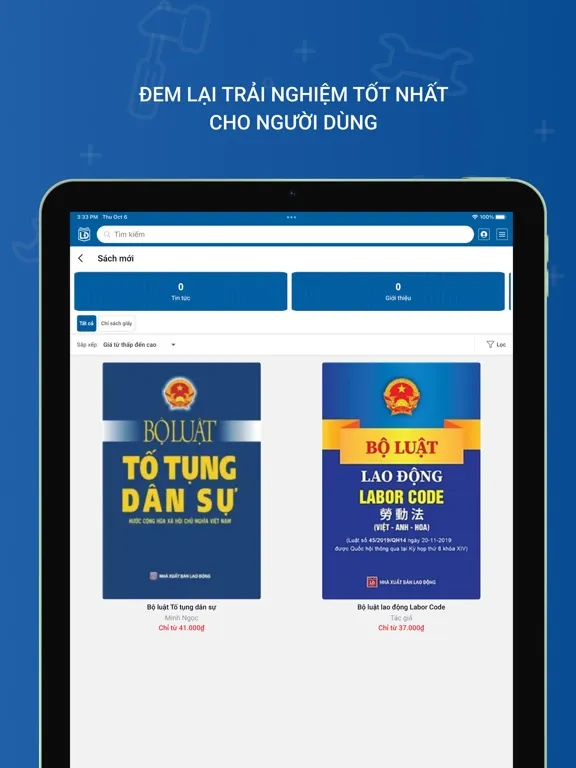 Ảnh chụp màn hình của NXB Lao Động iPad 