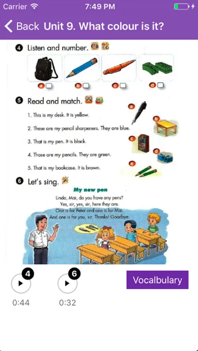Tangkapan skrin Tiếng Anh Lớp 3