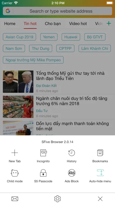 SFive Browser Ekran Görüntüleri
