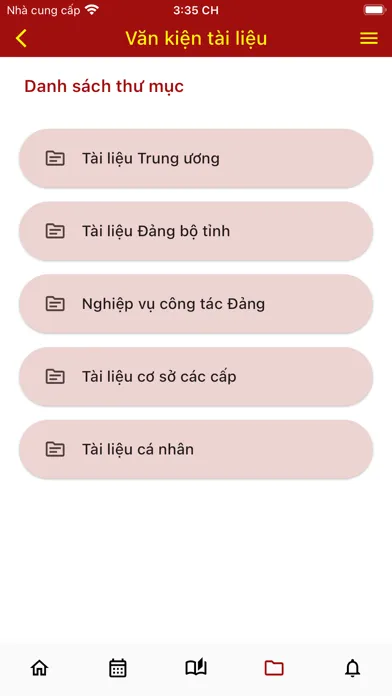 Capturas de tela do Sổ tay Đảng viên Tiền Giang