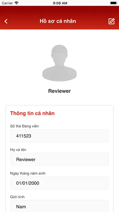 Screenshot di Sổ tay Đảng viên Quận 7
