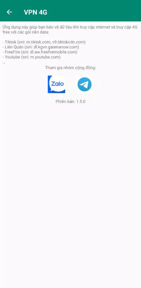 Capturas de pantalla de VPN 4G