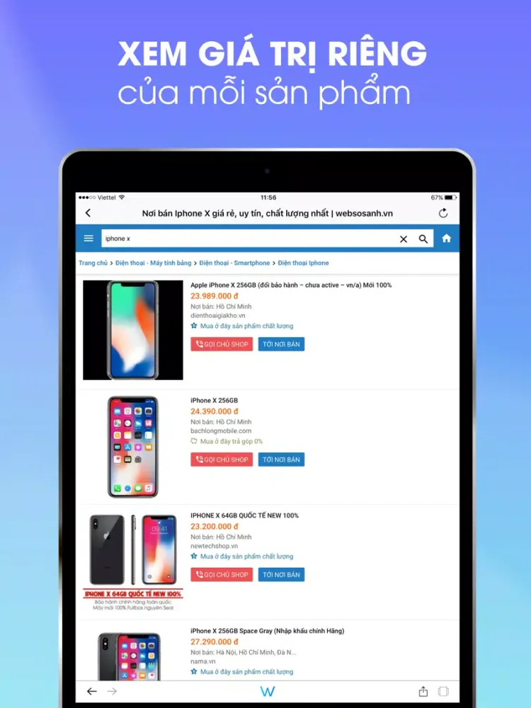 Captures d'écran de So Sánh Mua Rẻ iPad 