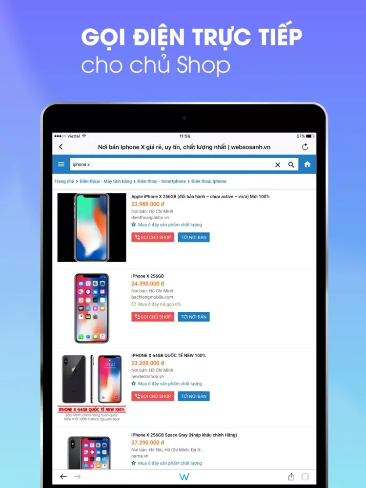 Captures d'écran de So Sánh Mua Rẻ iPad 