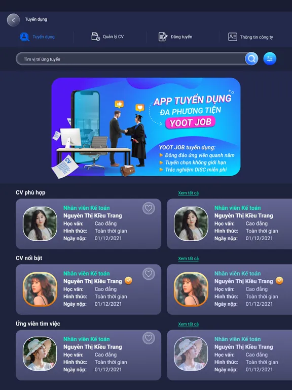 Capturas de pantalla de YOOT - Nhà tuyển dụng iPad 