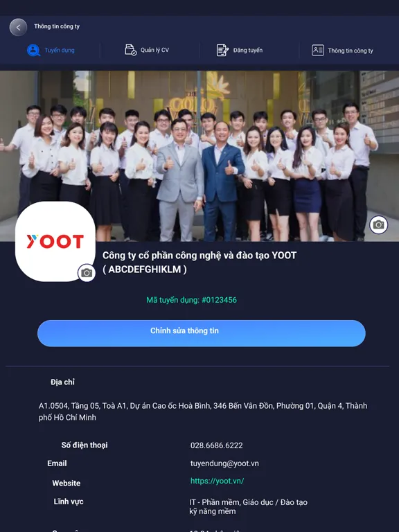 Capturas de pantalla de YOOT - Nhà tuyển dụng iPad 
