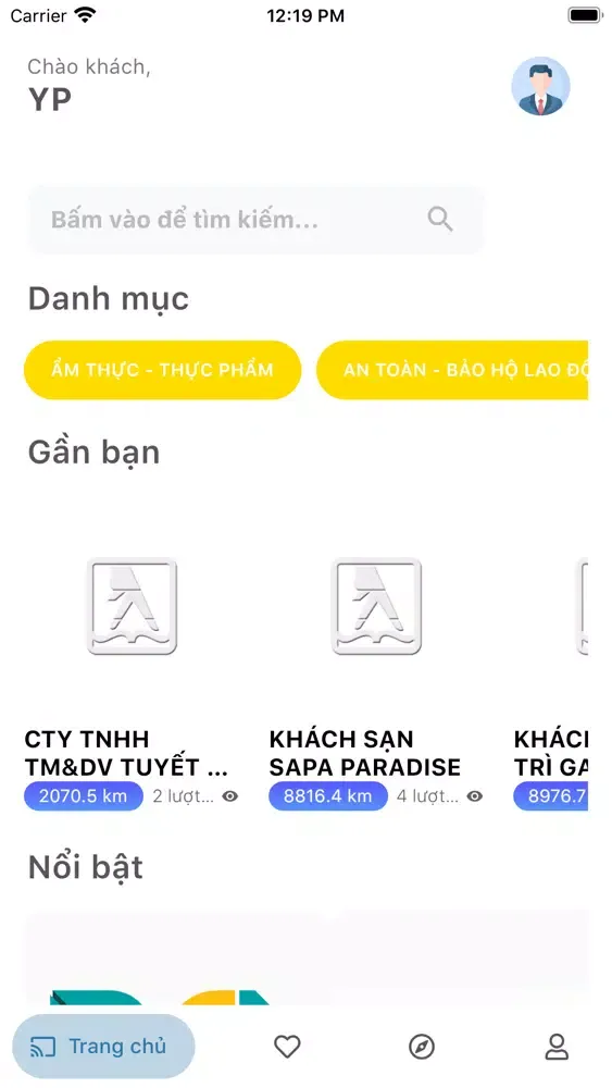 Tangkapan skrin YP Những trang vàng VN
