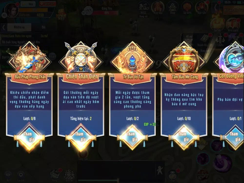 Capturas de tela do Vân Mộng Kiếm Tình iPad 