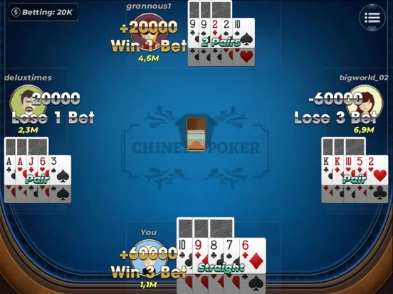 Capturas de tela do Chinese Poker Super iPad 