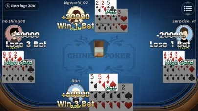 Capturas de tela do Chinese Poker Super
