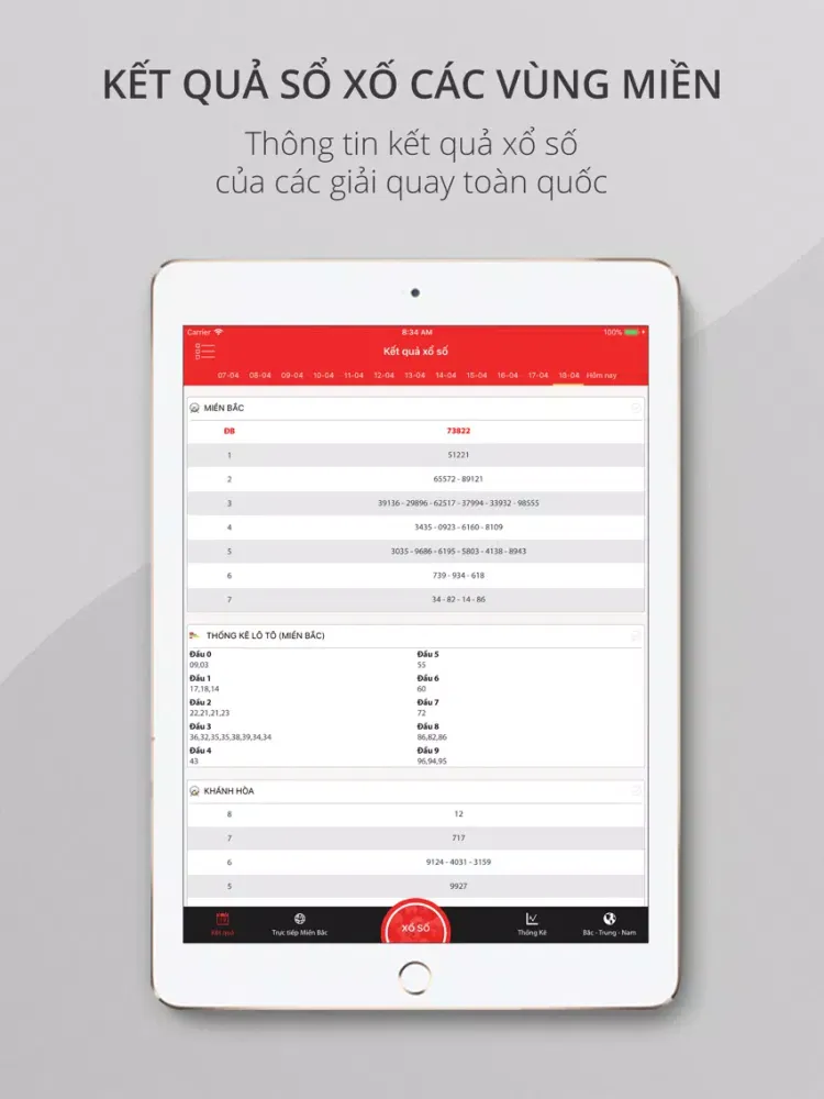Tangkapan skrin MegaBall VNPT iPad 