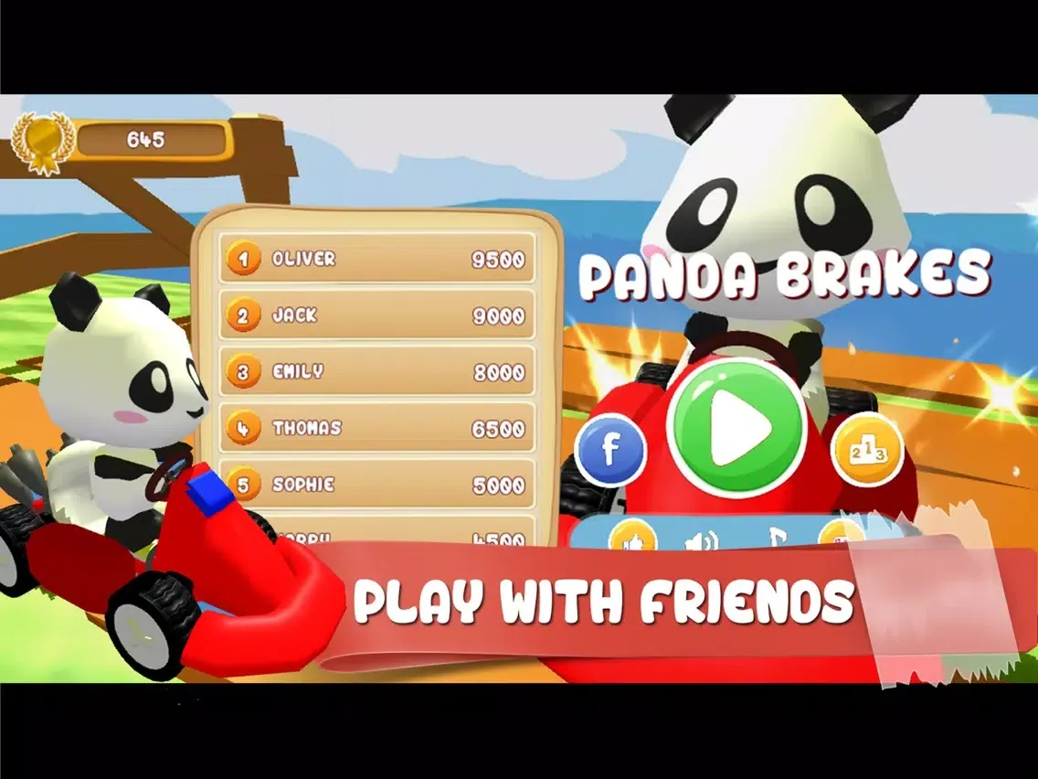 Capturas de tela do Panda Brakes: Cartoon of puppy racing and running downhill for kids game iPad 