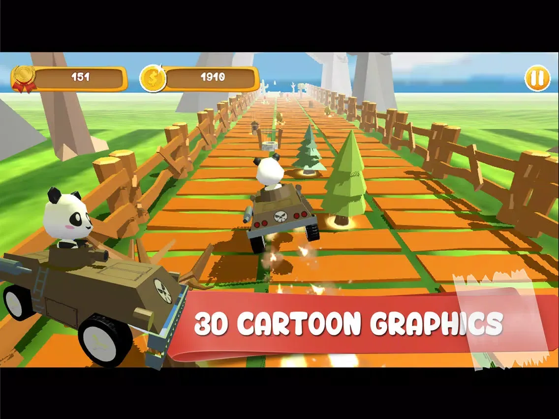 Capturas de tela do Panda Brakes: Cartoon of puppy racing and running downhill for kids game iPad 