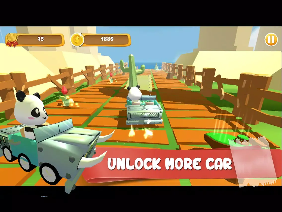 Capturas de tela do Panda Brakes: Cartoon of puppy racing and running downhill for kids game iPad 