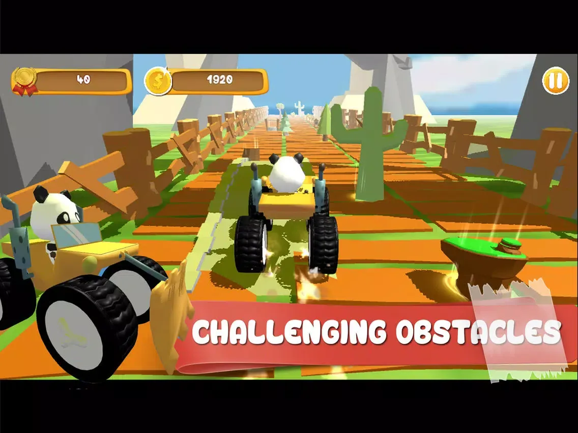 Capturas de tela do Panda Brakes: Cartoon of puppy racing and running downhill for kids game iPad 