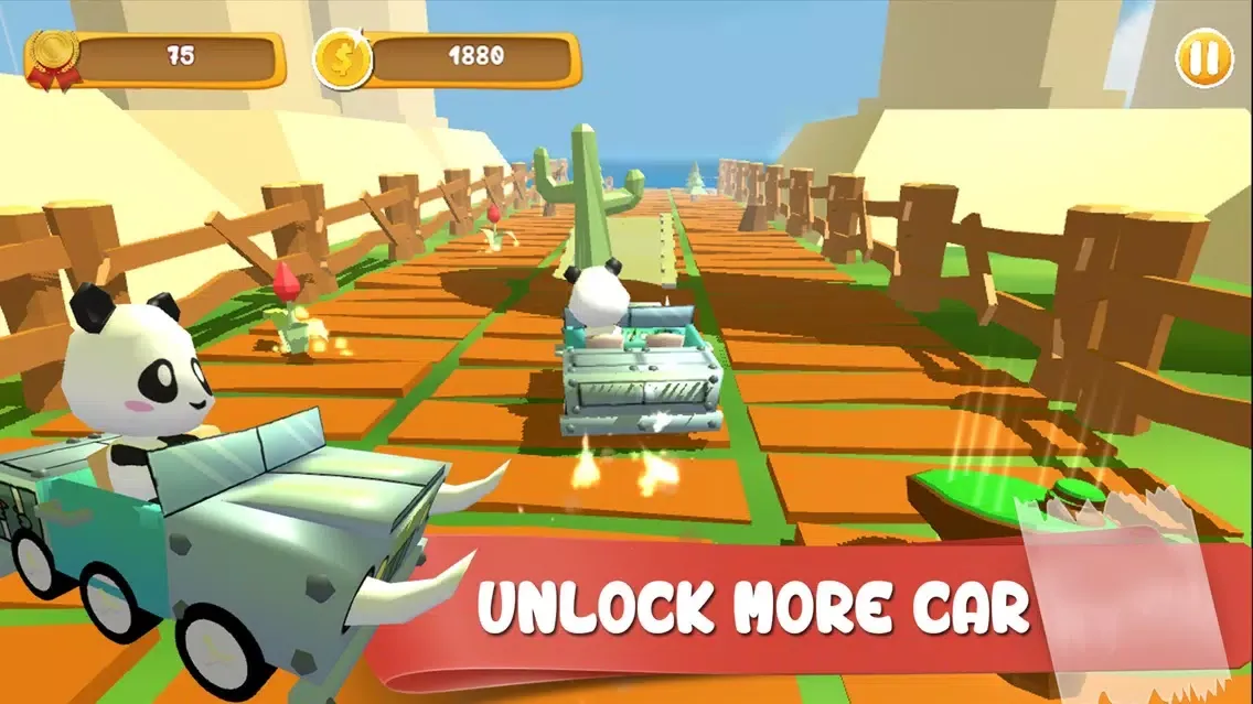 Capturas de tela do Panda Brakes: Cartoon of puppy racing and running downhill for kids game