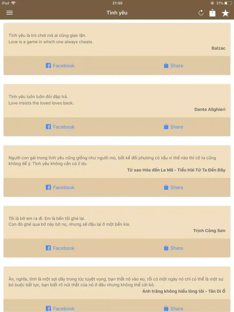Tangkapan layar Danh ngôn - Lời hay ý đẹp iPad 