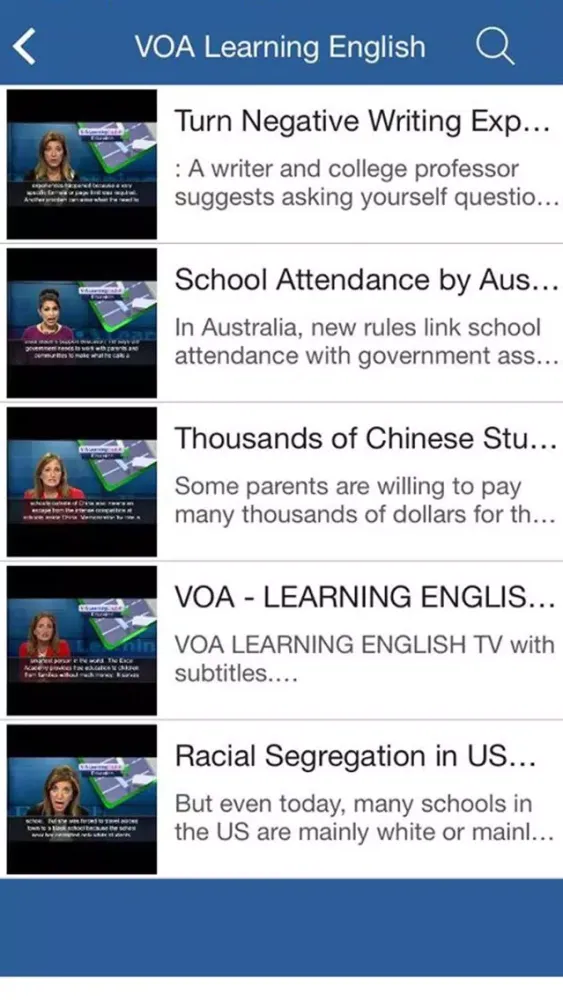 Capturas de tela do VOA Learning English - VOA Special English