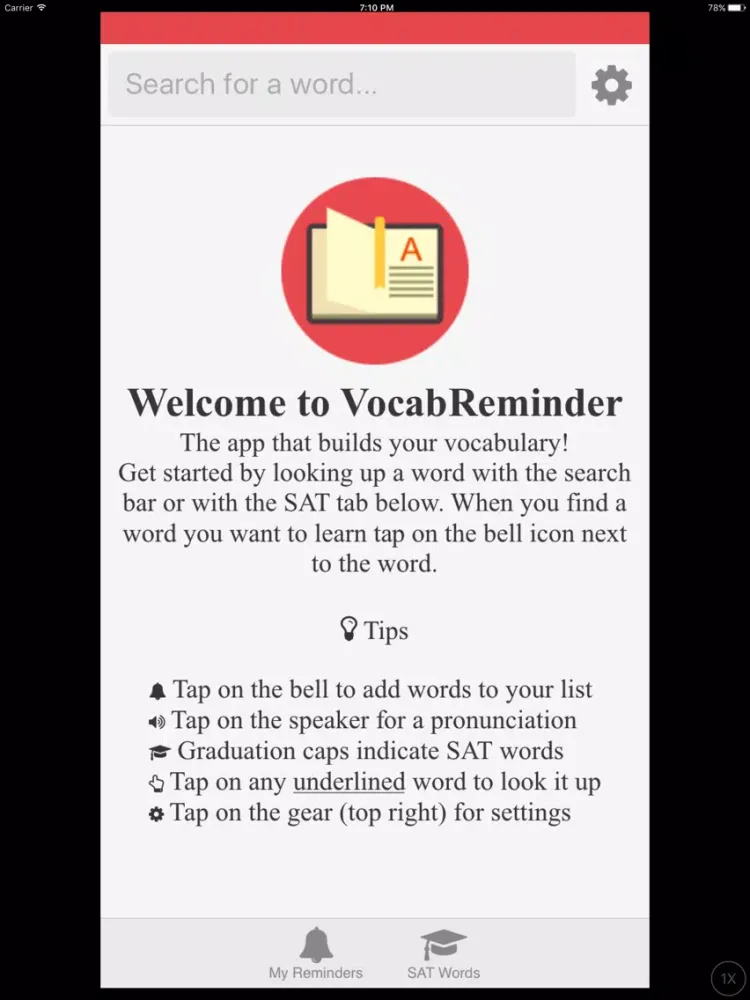 VocabReminder - English Dictionary with Reminders iPad 应用截图