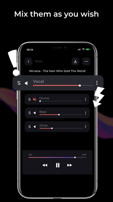 unMix: AI Music separator Screenshots