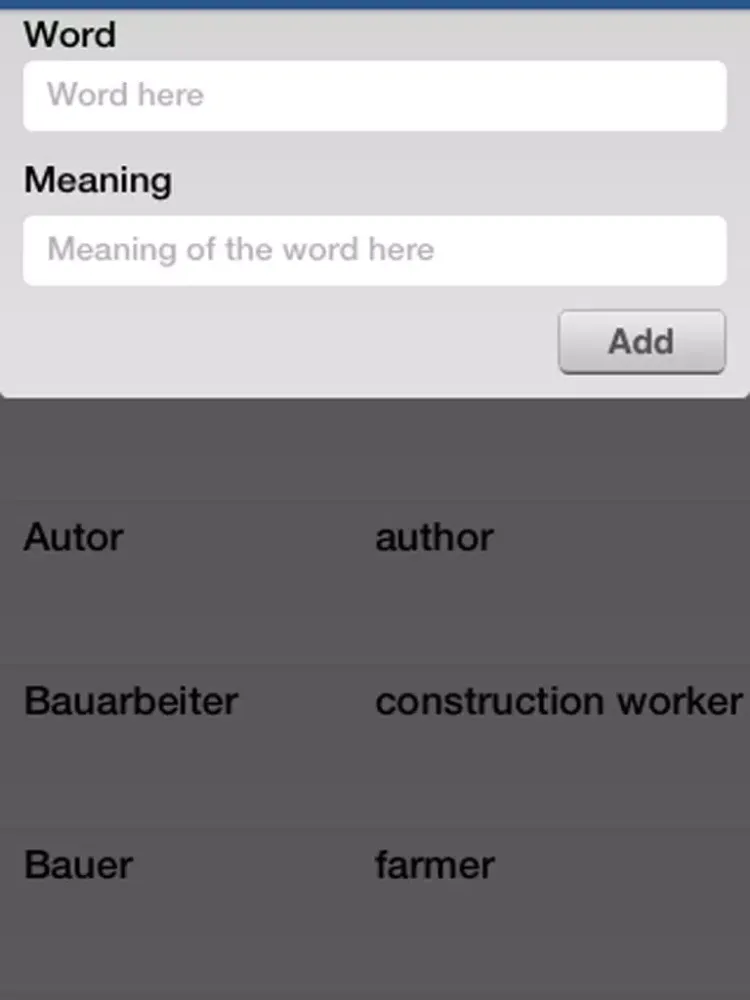 Captures d'écran de English-German Vocabulary Trainer for Beginners: Animals, School, Sports, Food, Professions and more iPad 
