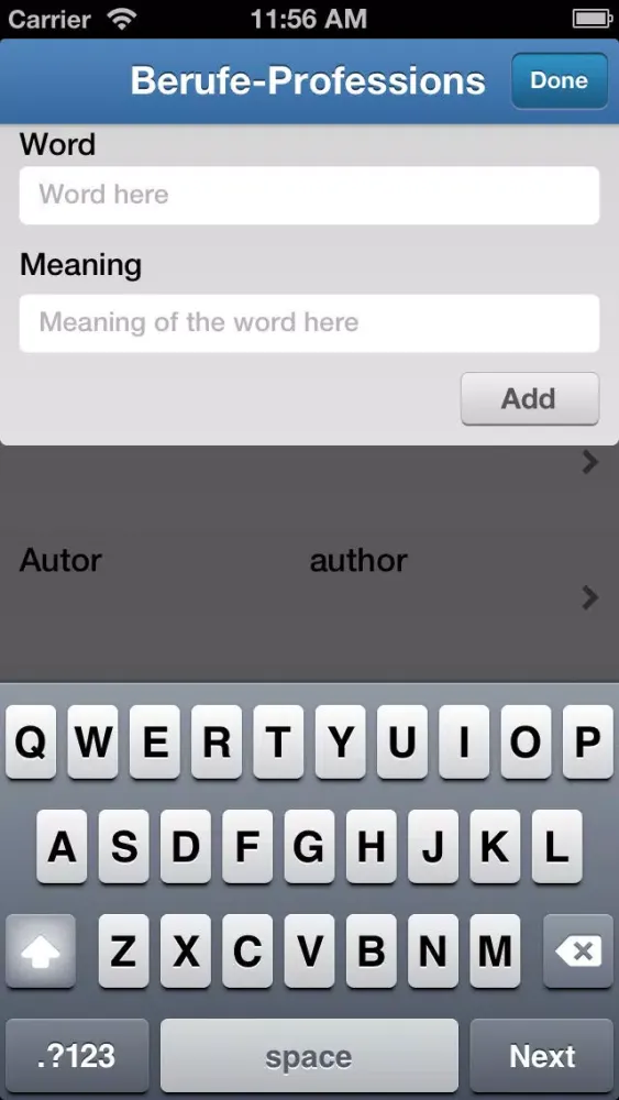 Captures d'écran de English-German Vocabulary Trainer for Beginners: Animals, School, Sports, Food, Professions and more