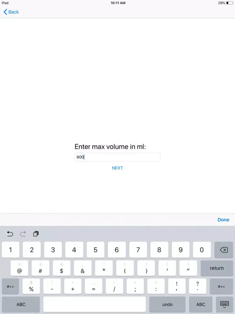 Capturas de tela do APD Volumetric App iPad 