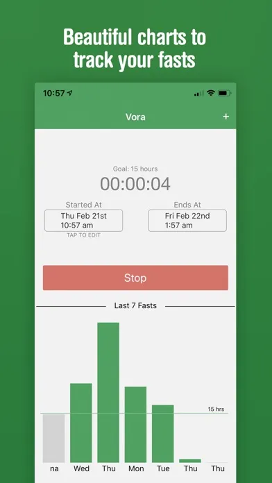 Tangkapan skrin Vora - Fasting Tracker