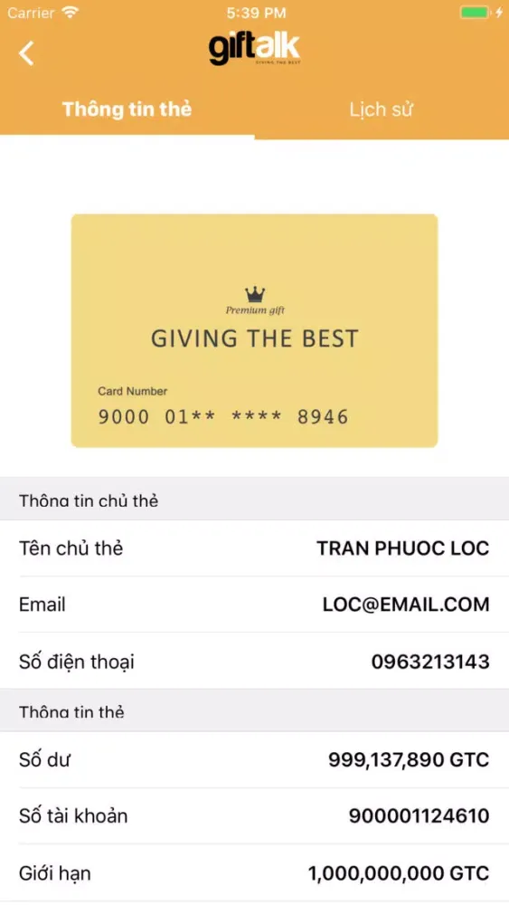Giftalk App Screenshots