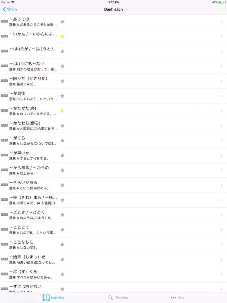 JLPT Ngữ pháp toàn tập iPad  Screenshots