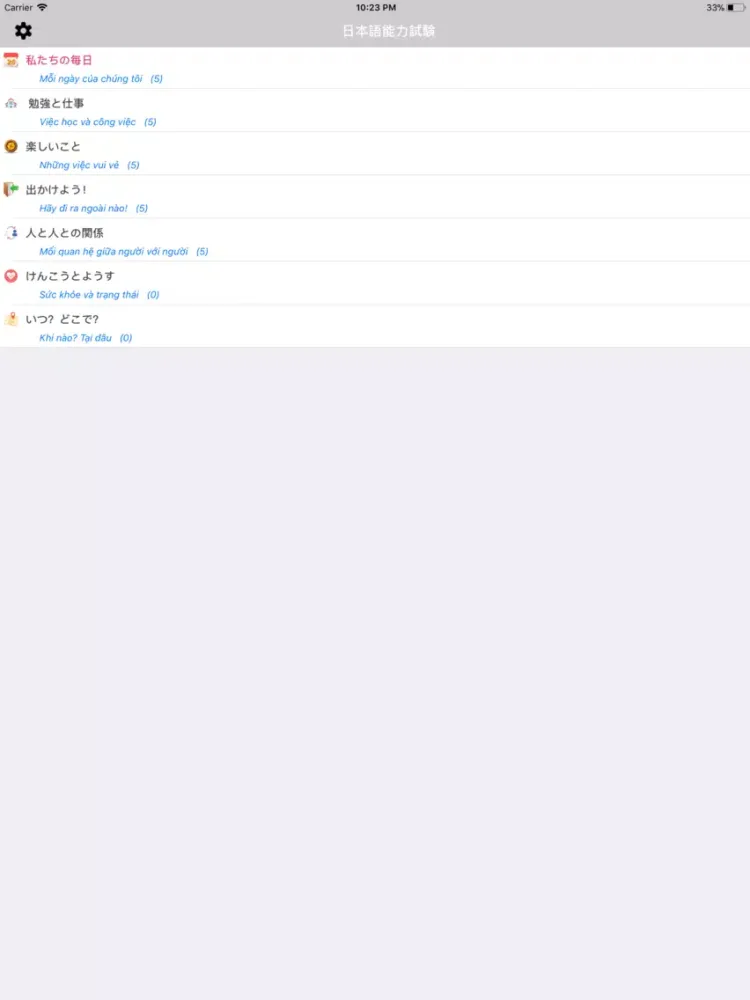 Từ Vựng N4 ( Tiếng Nhật JLPT ) iPad 應用截圖